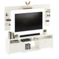 Samnor Engineered Wood TV Unit with Storage Shelves | Entertainment Unit, TV Table, Set Top Box Stand for Living Room (White) - right_view