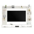 Steven Wall Mount TV Unit with Storage Shelves | White - right_view