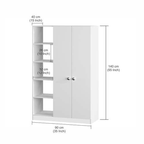 Elora Wardrobe for Kids Clothes/Toys/Books (White)