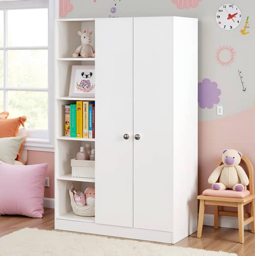 Elora Wardrobe for Kids Clothes/Toys/Books (White)