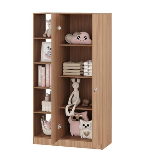 Elora Wardrobe for Kids, Baby Almirah for Clothes, Baby Storage Organizer, Cupboard for Clothes, Kids Wardrobe for Clothes/Toys/Books (Exotic Teak)