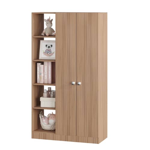 Elora Wardrobe for Kids, Baby Almirah for Clothes, Baby Storage Organizer, Cupboard for Clothes, Kids Wardrobe for Clothes/Toys/Books (Exotic Teak)