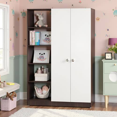 Elora Wardrobe for Kids (Wenge & White)