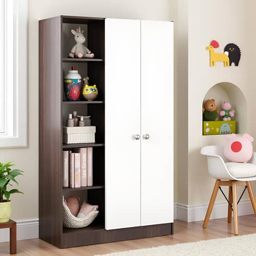 Elora Wardrobe for Kids (Wenge & White)