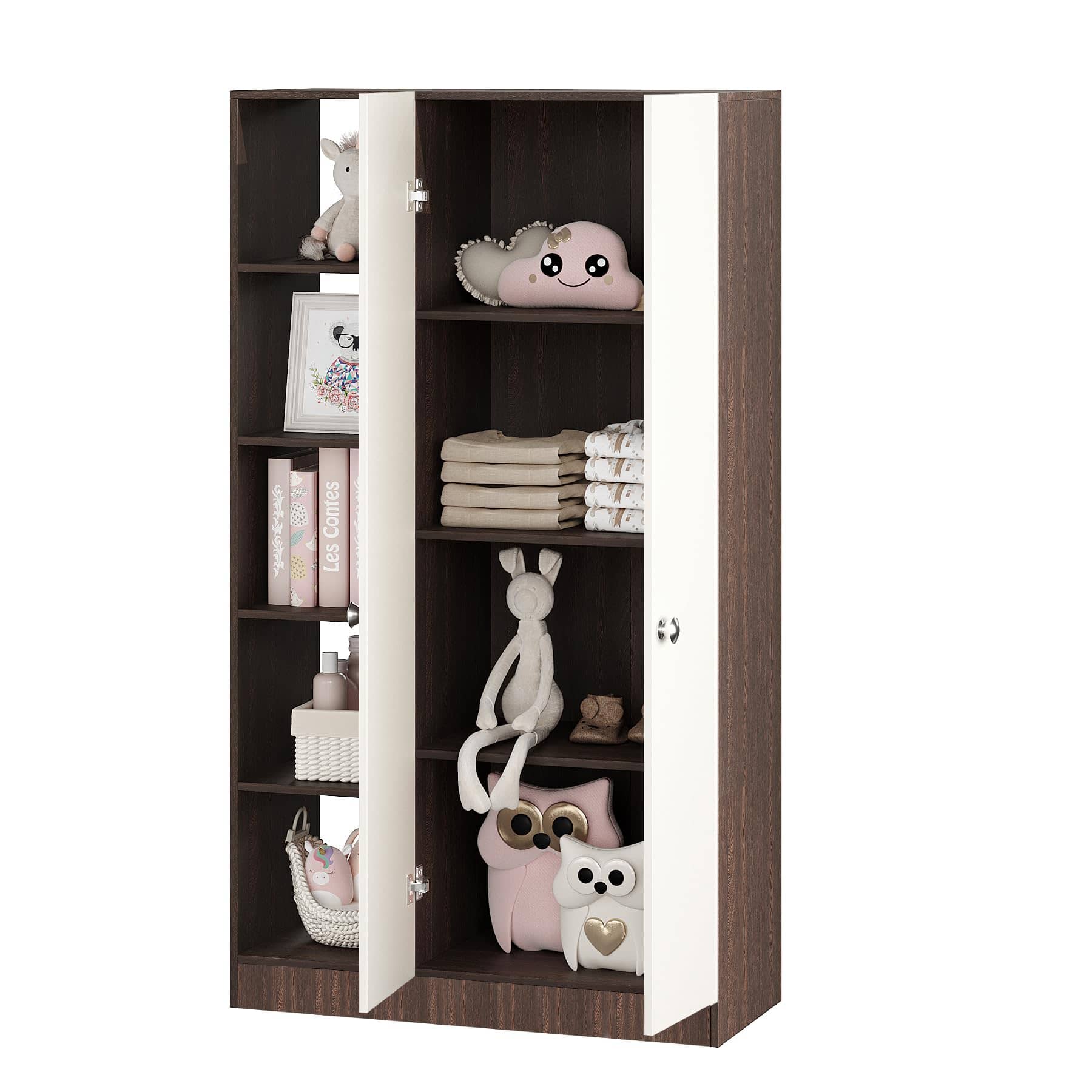 Elora Wardrobe for Kids (Wenge & White)