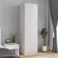 Fanciable Engineered Wood 1 Door Wardrobe Almirah for Clothes | White - front_view