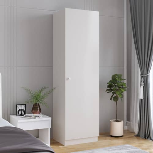 Fanciable Engineered Wood 1 Door Wardrobe Almirah for Clothes | White