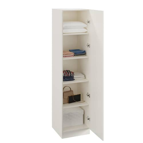 Fanciable Engineered Wood 1 Door Wardrobe Almirah for Clothes | White