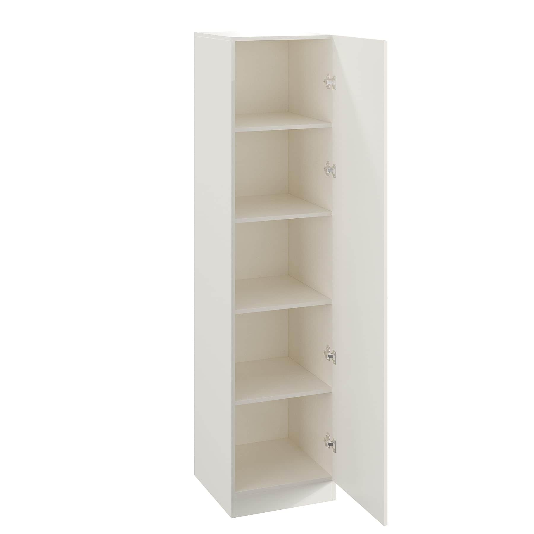 Fanciable Engineered Wood 1 Door Wardrobe Almirah for Clothes | White - left_view
