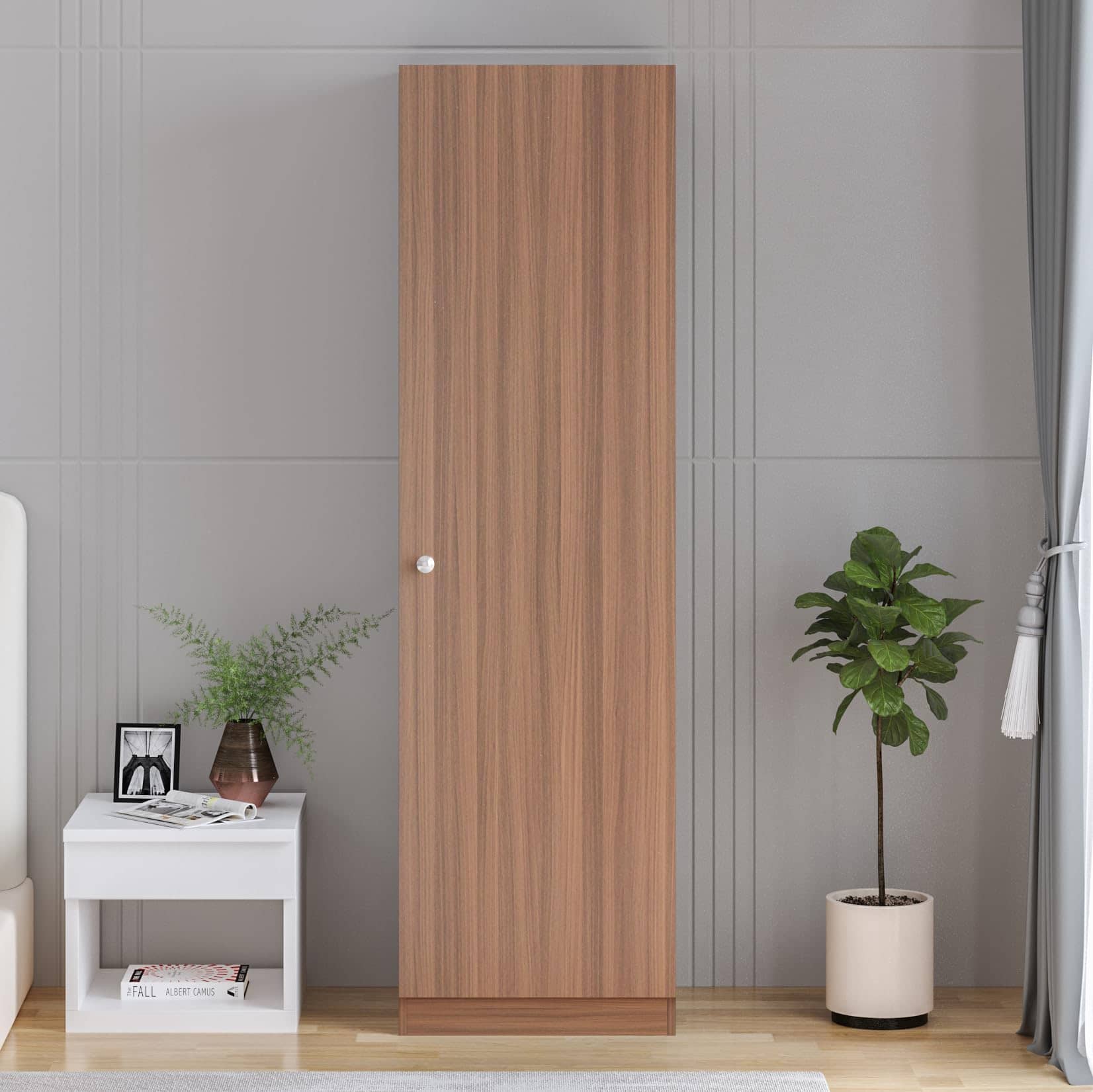 Fanciable Engineering Wood Wardrobe Almirah for Clothes with 1 Door (Exotic Teak)