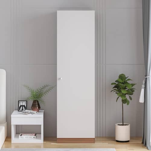Fanciable Engineering Wood Wardrobe Almirah for Clothes with 1 Door (Exotic Teak & White)