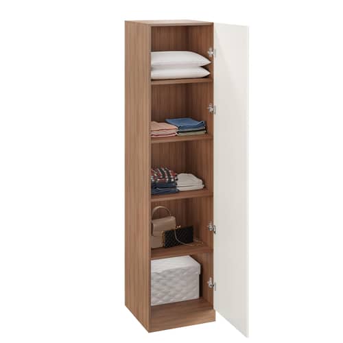 Fanciable Engineering Wood Wardrobe Almirah for Clothes with 1 Door (Exotic Teak & White)