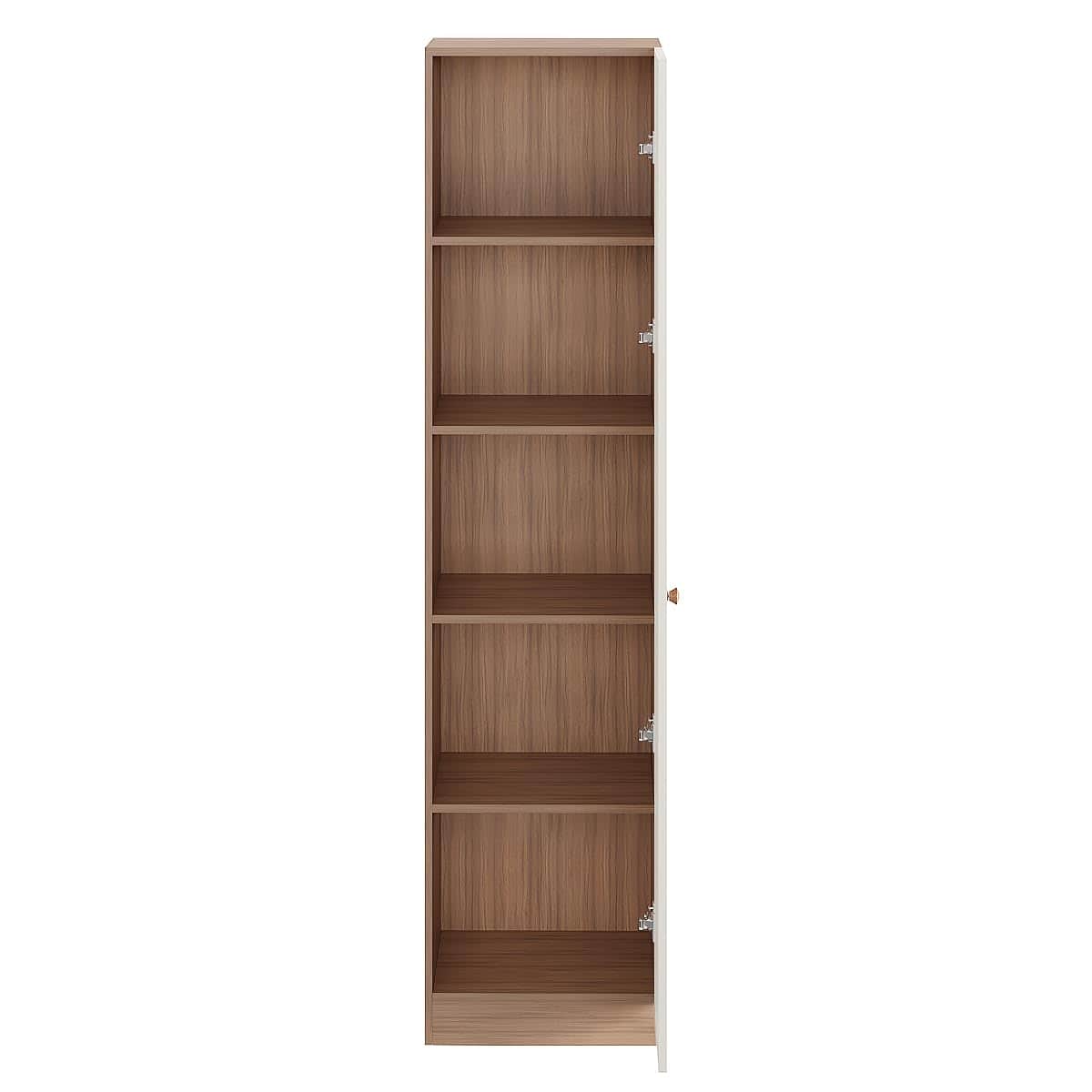 Fanciable Engineering Wood Wardrobe Almirah for Clothes with 1 Door (Exotic Teak & White) - right_view