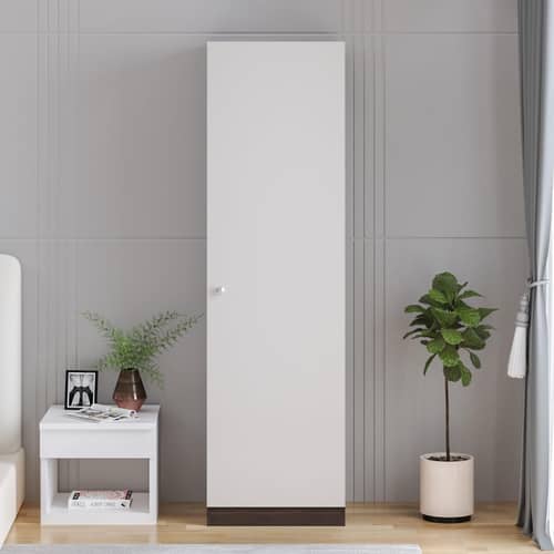Fanciable Engineering Wood Wardrobe Almirah for Clothes with 1 Door | (Wenge & White)