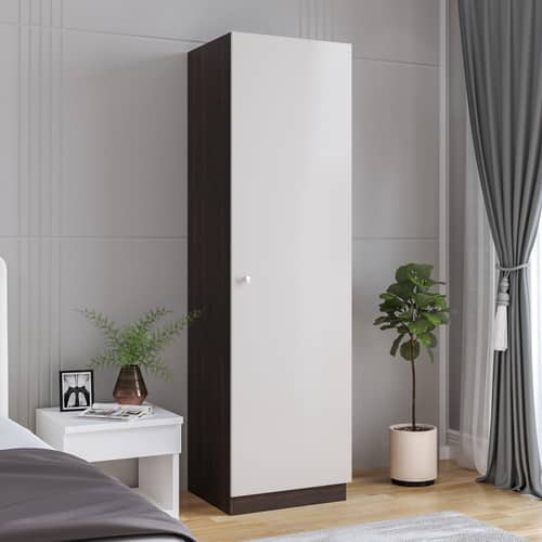 Fanciable Engineering Wood Wardrobe Almirah for Clothes with 1 Door | (Wenge & White)