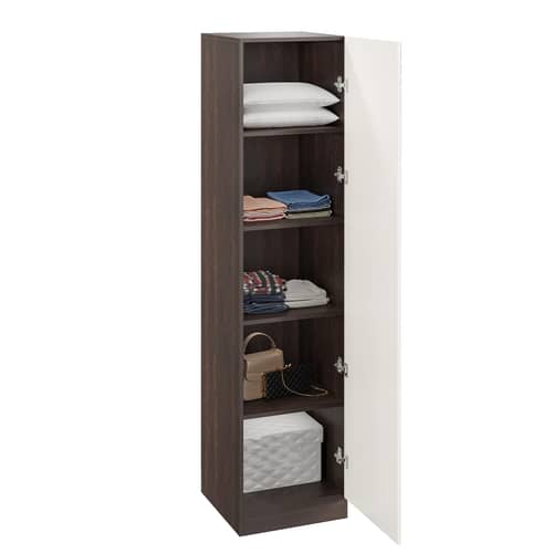 Fanciable Engineering Wood Wardrobe Almirah for Clothes with 1 Door | (Wenge & White)