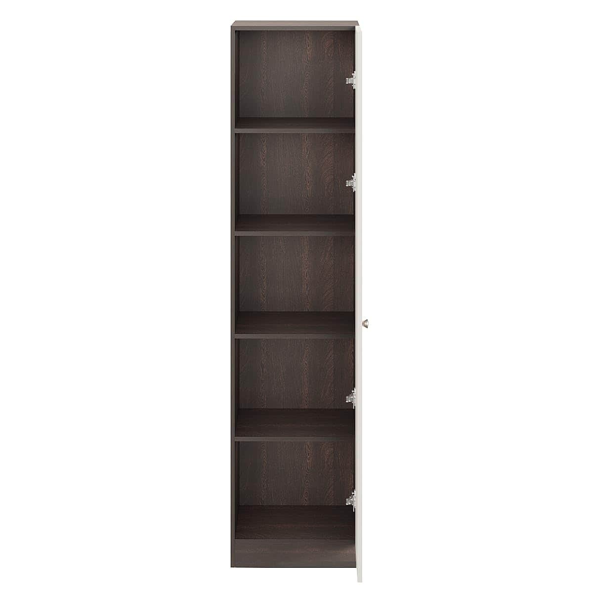 Fanciable Engineering Wood Wardrobe Almirah for Clothes with 1 Door | (Wenge & White) - left_view