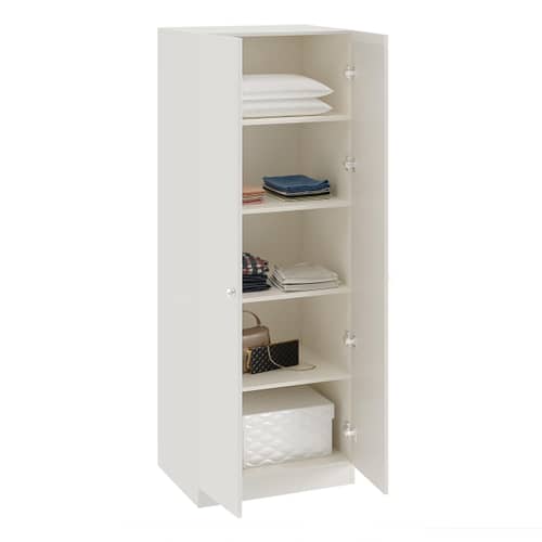 Fanciable Engineering Wood 2 Door Wardrobe Almirah for Clothes (White)