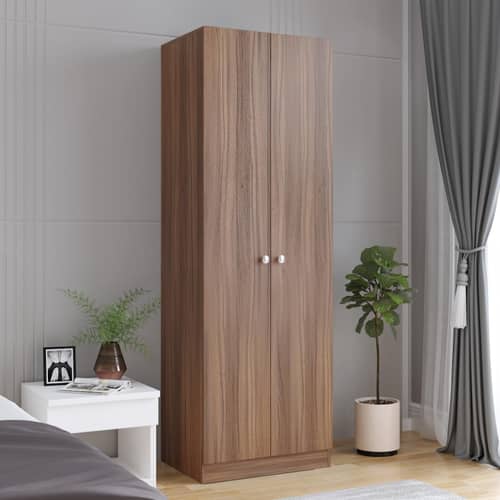 Fanciable Engineering Wood 2 Door Wardrobe Almirah for Clothes (Exotic Teak)