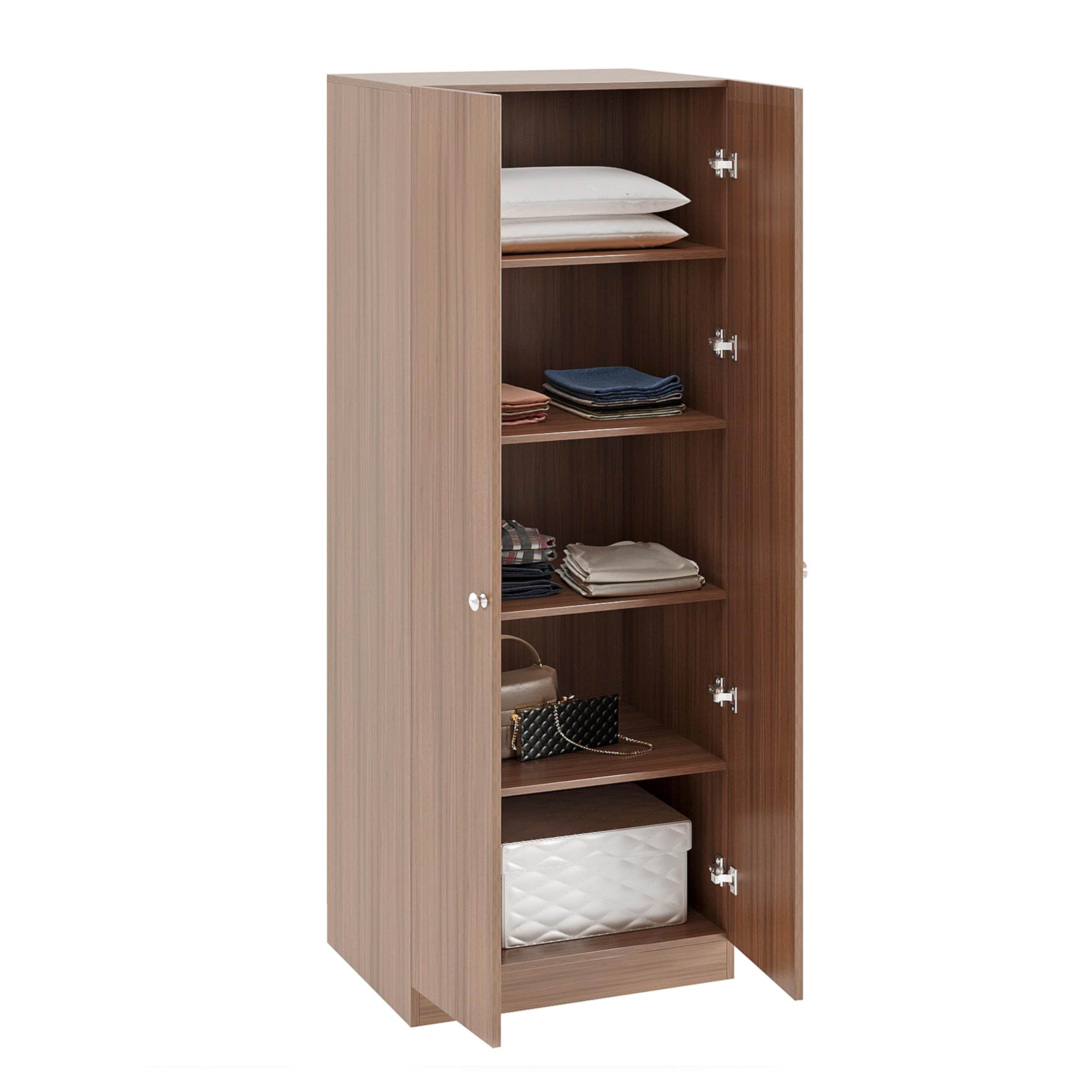 Fanciable Engineering Wood 2 Door Wardrobe Almirah for Clothes (Exotic Teak) - top_view