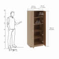 Fanciable Engineering Wood 2 Door Wardrobe Almirah for Clothes (Exotic Teak) - rear_view
