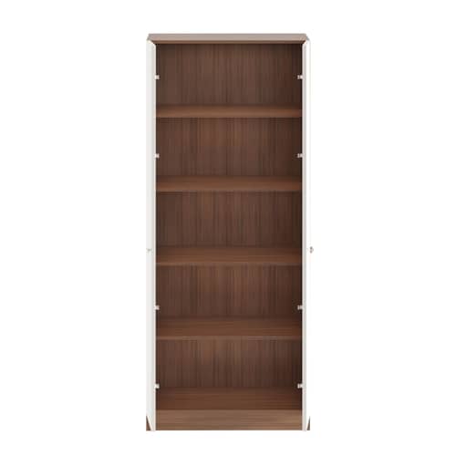 Fanciable Engineering Wood 2 Door Wardrobe Almirah for Clothes (Exotic Teak & White)
