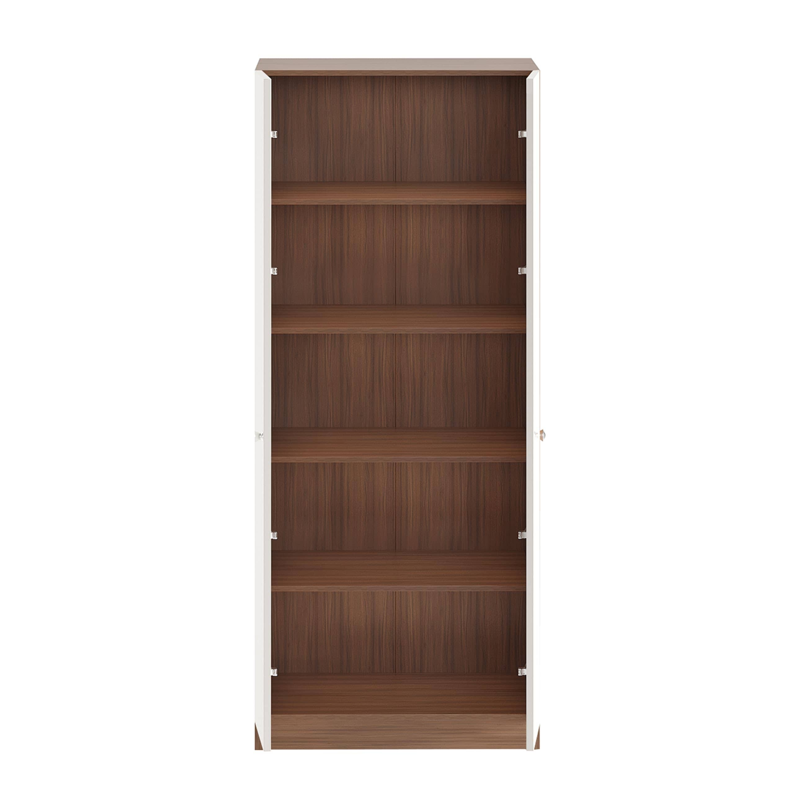 Fanciable Engineering Wood 2 Door Wardrobe Almirah for Clothes (Exotic Teak & White)