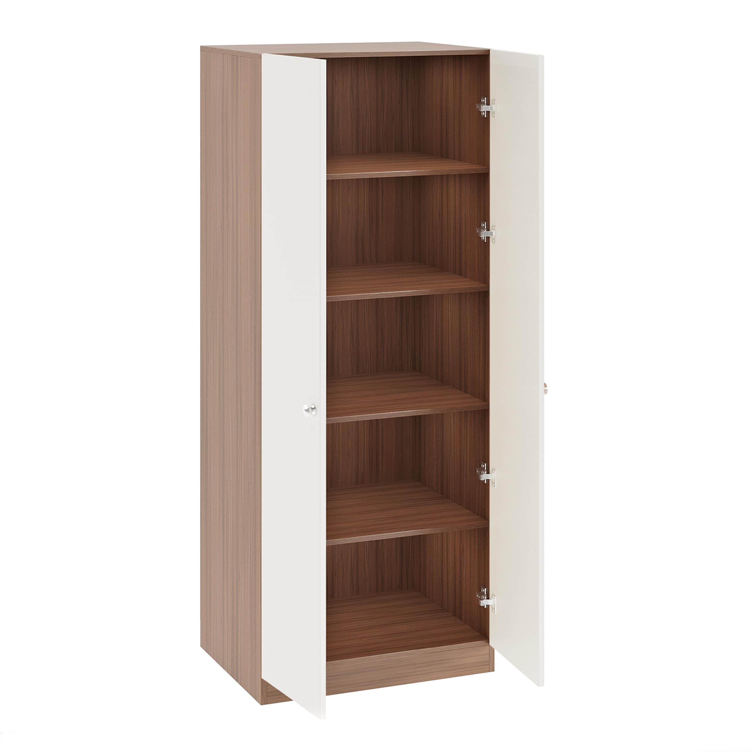 Fanciable Engineering Wood 2 Door Wardrobe Almirah for Clothes (Exotic Teak & White) - right_view