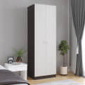 Fanciable Engineering Wood 2 Door Wardrobe Almirah for Clothes (Wenge & White) - front_view