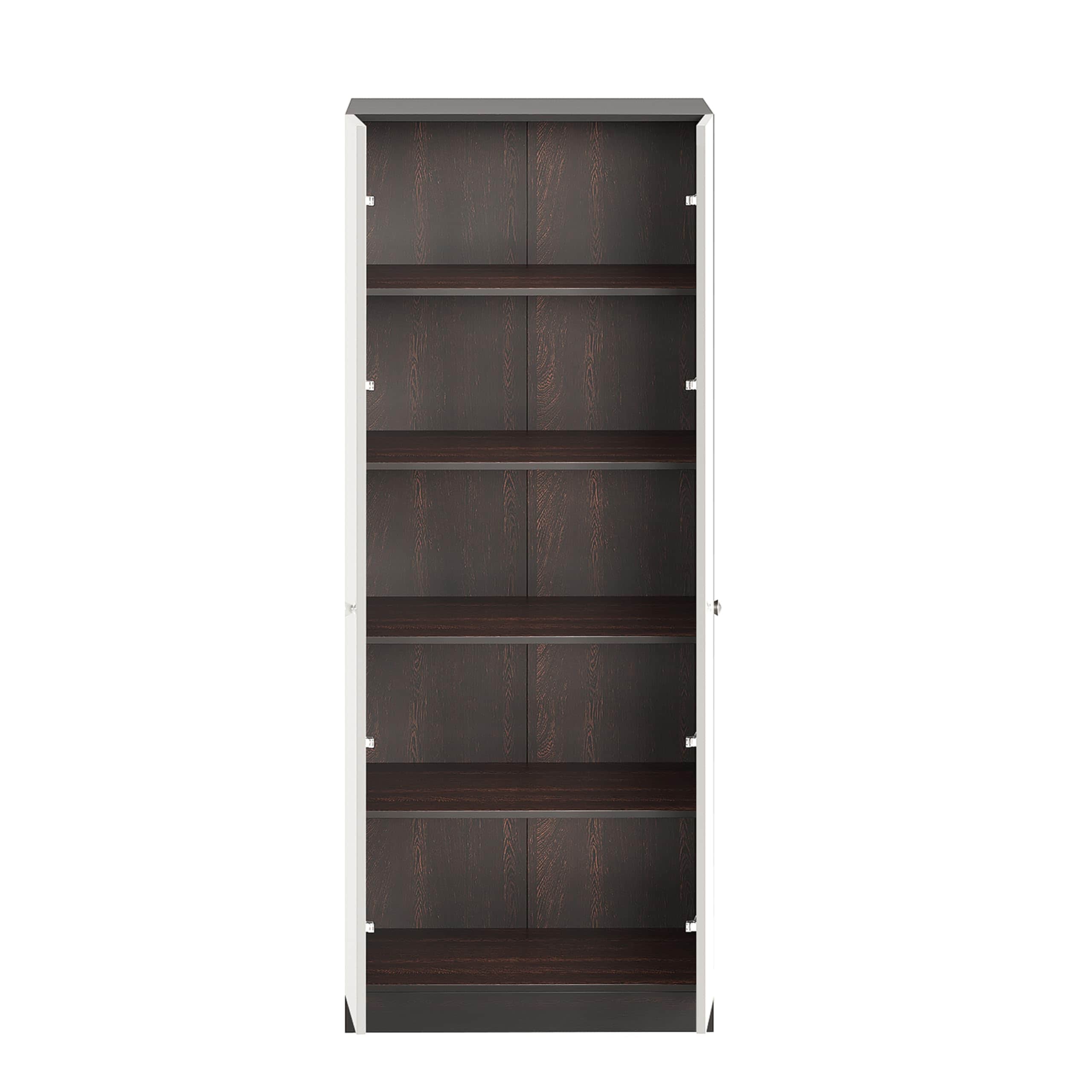 Fanciable Engineering Wood 2 Door Wardrobe Almirah for Clothes (Wenge & White) - left_view