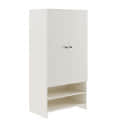 YSH Engineered Wood Wardrobe Almirah for Clothes with 2 Doors & Open Shoe Rack (White) - right_view