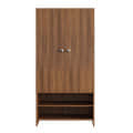 YSH Engineered Wood Wardrobe Almirah for Clothes with 2 Doors & Open Shoe Rack (Exotic Teak) - right_view