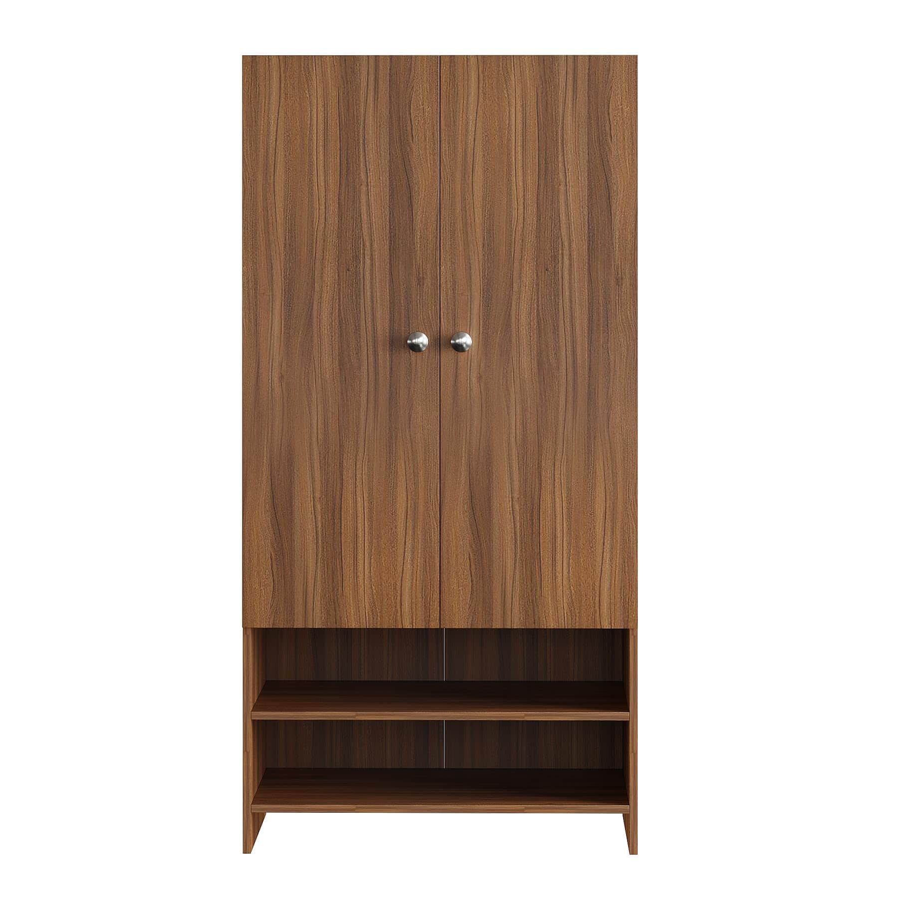 YSH Engineered Wood Wardrobe Almirah for Clothes with 2 Doors & Open Shoe Rack (Exotic Teak) - right_view