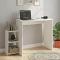 Austin Engineered Wood Study Table with Side Storage Shelves (White) - photo