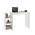 Austin Engineered Wood Study Table with Side Storage Shelves (White) - left_view