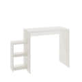 Austin Engineered Wood Study Table with Side Storage Shelves (White) - right_view
