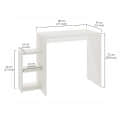 Austin Engineered Wood Study Table with Side Storage Shelves (Exotic Teak) - top_view