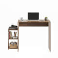 Austin Engineered Wood Study Table with Side Storage Shelves (Exotic Teak) - left_view