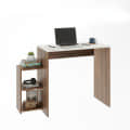Austin Engineered Wood Study Table with Side Storage Shelves (Exotic Teak & White) - left_view