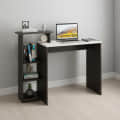 Austin Engineered Wood Study Table with Side Storage Shelves (Wenge & White) - photo