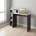 Austin Engineered Wood Study Table with Side Storage Shelves (Wenge & White) - top_view