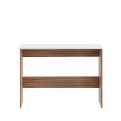 Boris Engineered Wood Study Table (Exotic Teak & White)