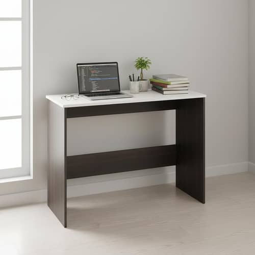 Boris Engineered Wood Study Table (Wenge & White)