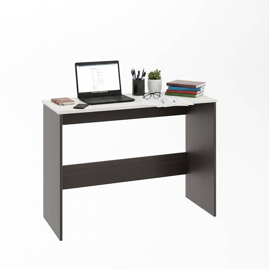 Boris Engineered Wood Study Table (Wenge & White)