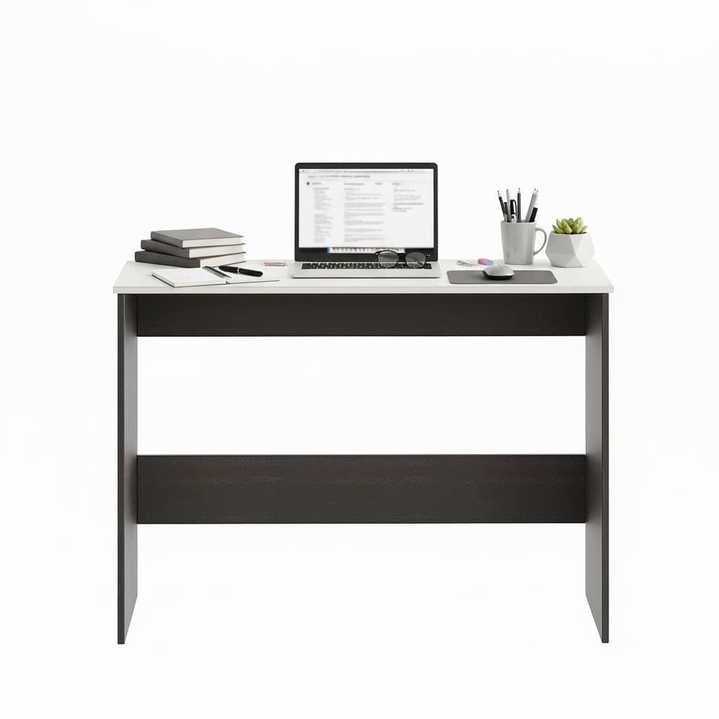 Boris Engineered Wood Study Table (Wenge & White)