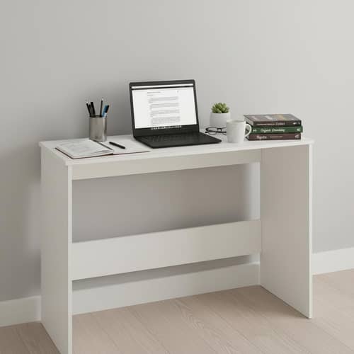 Boris Modern Engineered Wood Study Table (White)