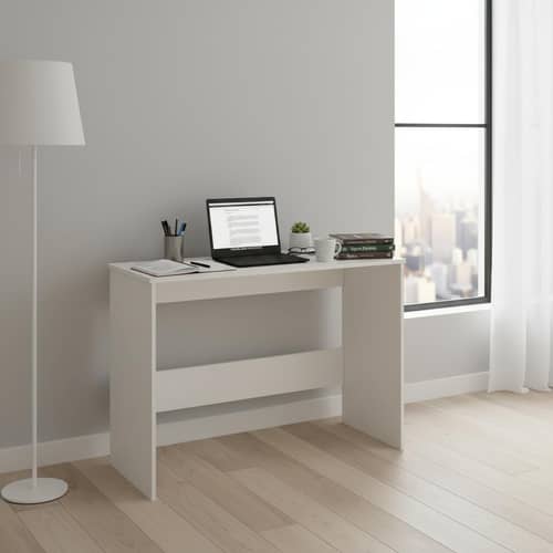 Boris Modern Engineered Wood Study Table (White)