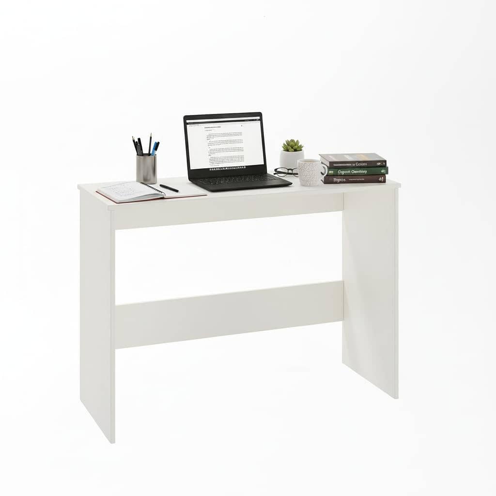 Boris Modern Engineered Wood Study Table (White)