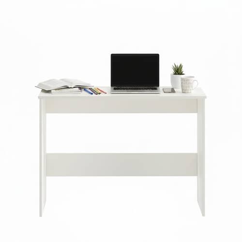 Boris Modern Engineered Wood Study Table (White)