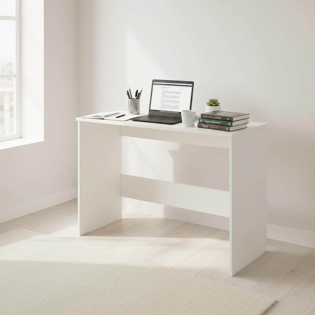 Boris Modern Engineered Wood Study Table (White) - right_view